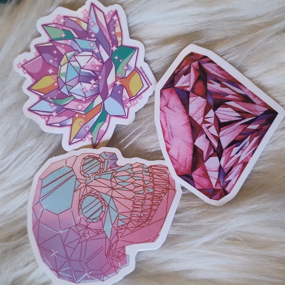 Other - 👽5/$15 Pink skull crystal stickers